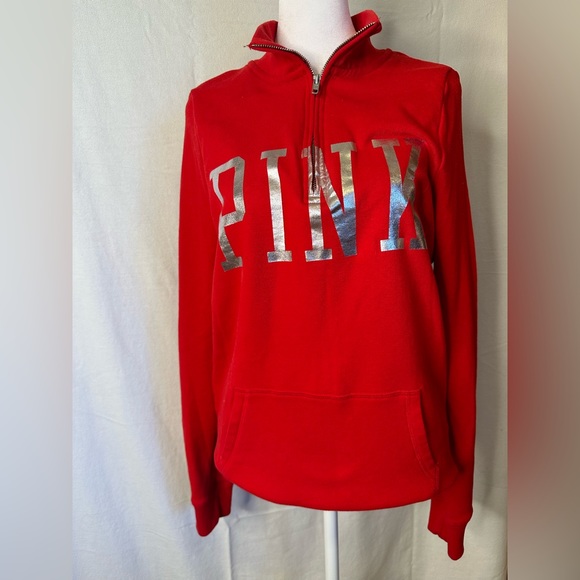 Victoria’s Secret Pink OSU The Ohio State Buckeyes 3/4 Quarter Zip Up Sz Small - Picture 6 of 6